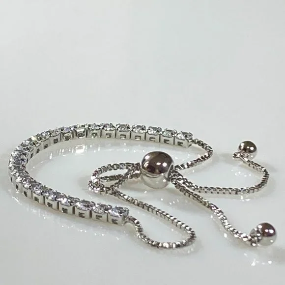 Sterling Silver Adjustable Tennis Bracelet - Picture 2 of 10